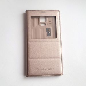 Samsung OEM Galaxy Note 4 S view Flip Cover Case Bronze Gold